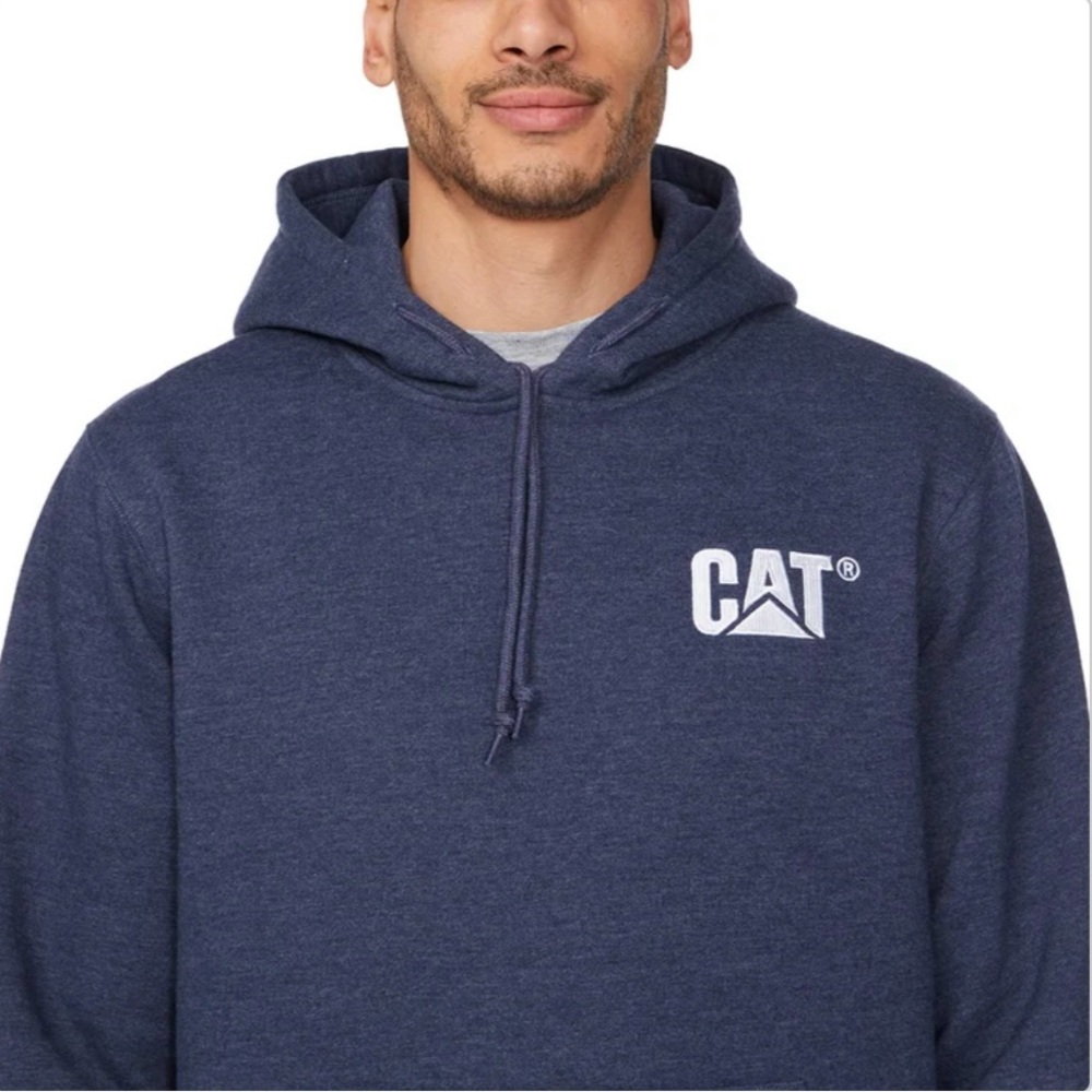 Caterpillar Men's blue Sweater cat heavyweight hoodie sweatshirt size L large